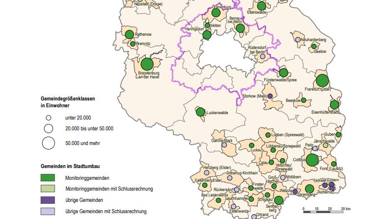 Kartenausschnitt Stadtumbaumonitoring 2025 (© LBV)