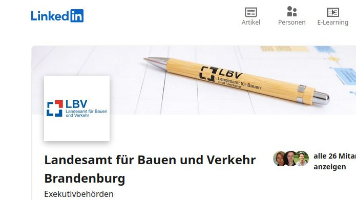 Ausschnitt Landesamt für Bauen und Verkehr auf LinkedIn (© LinkedIn / LBV)