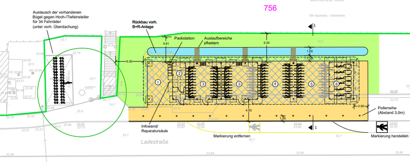 Planung Fahrradabstellanlage Wustermark (© Verkehrsverbund Berlin-Brandenburg)