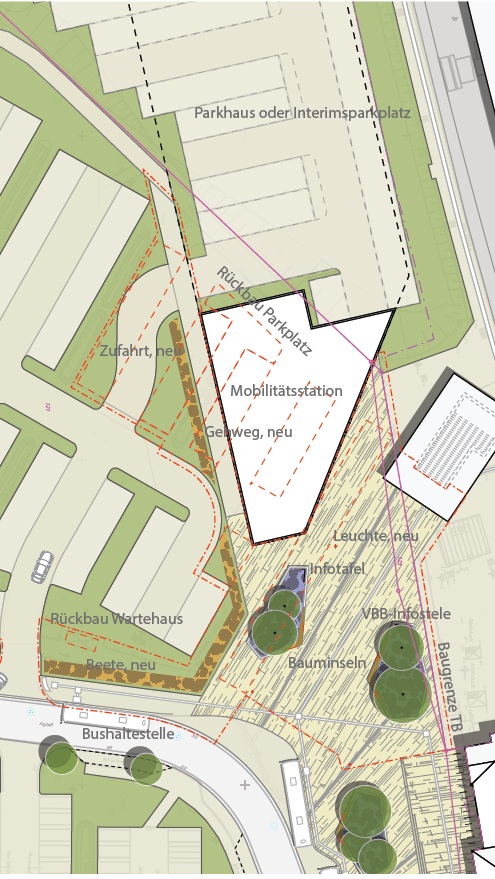 Planungsunterlage mit Einzelmaßnahmen zur Umgestaltung des Bereiches um den Bahnhof Wittenberge