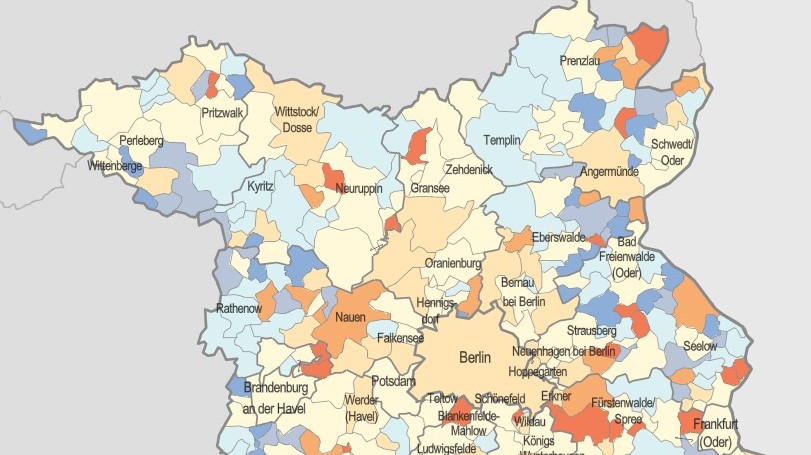 Karte vom Land Brandenburg (Screenshot vom Raumstrukturatlas)