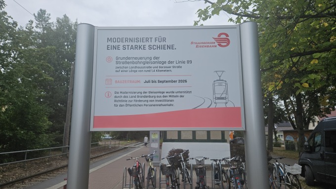 Bauschild Strausberger Straßenbahn