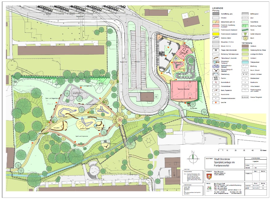 Sie sehen einen planerischen Entwurf des Spielplatzes in der Fontanestraße und Luchgraben in Beeskow.